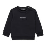 Dsquared2 Felpa tinta unita Girocollo con Stampa Nero per Neonato DQ2860 NERO DSQUARED2 
