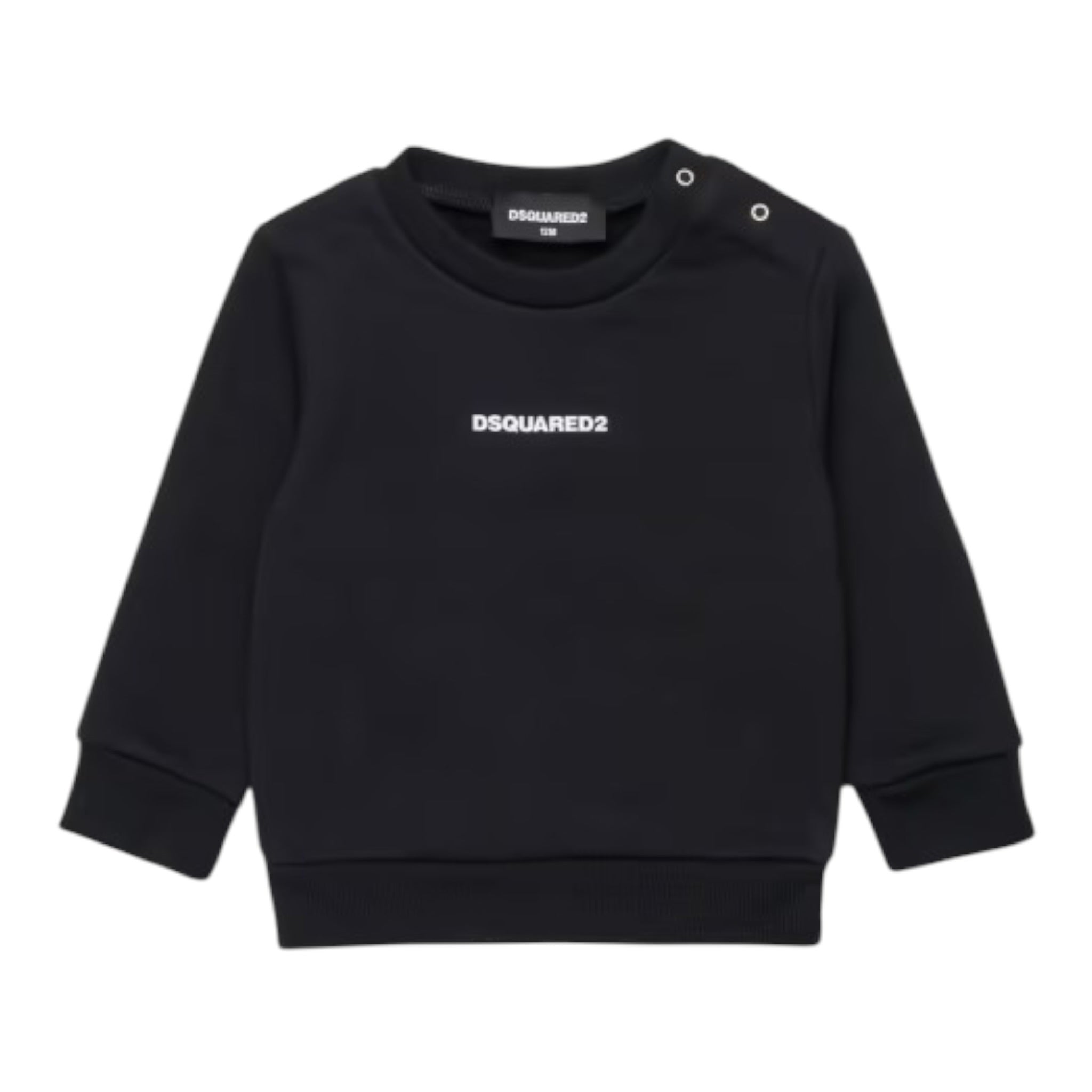 Dsquared2 Felpa tinta unita Girocollo con Stampa Nero per Bambino DQ2860XJ NERO DSQUARED2 