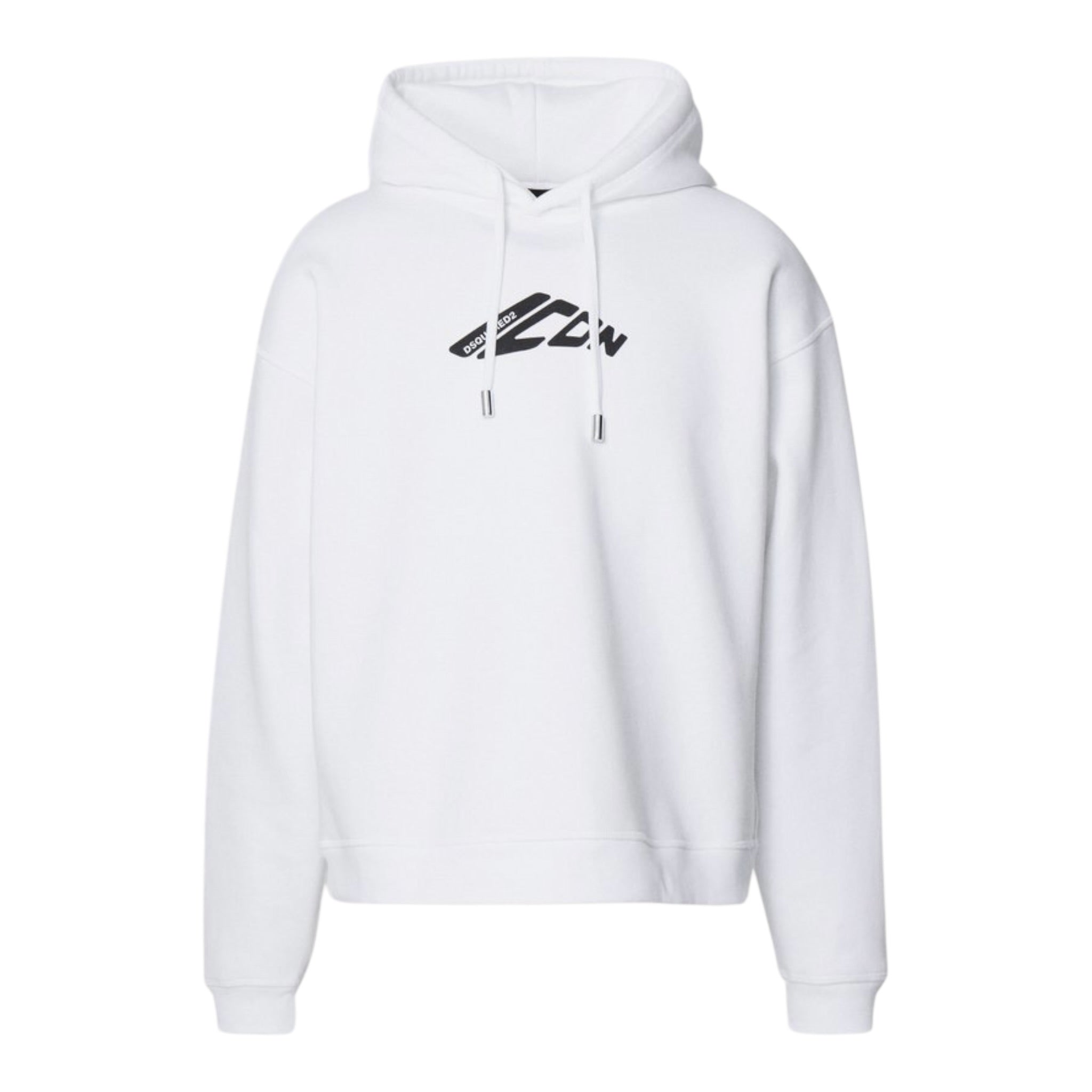 Dsquared2 Felpa tinta unita con Cappuccio E Stampa Bianco per Bambino DQ2940 BIANCO DSQUARED2 