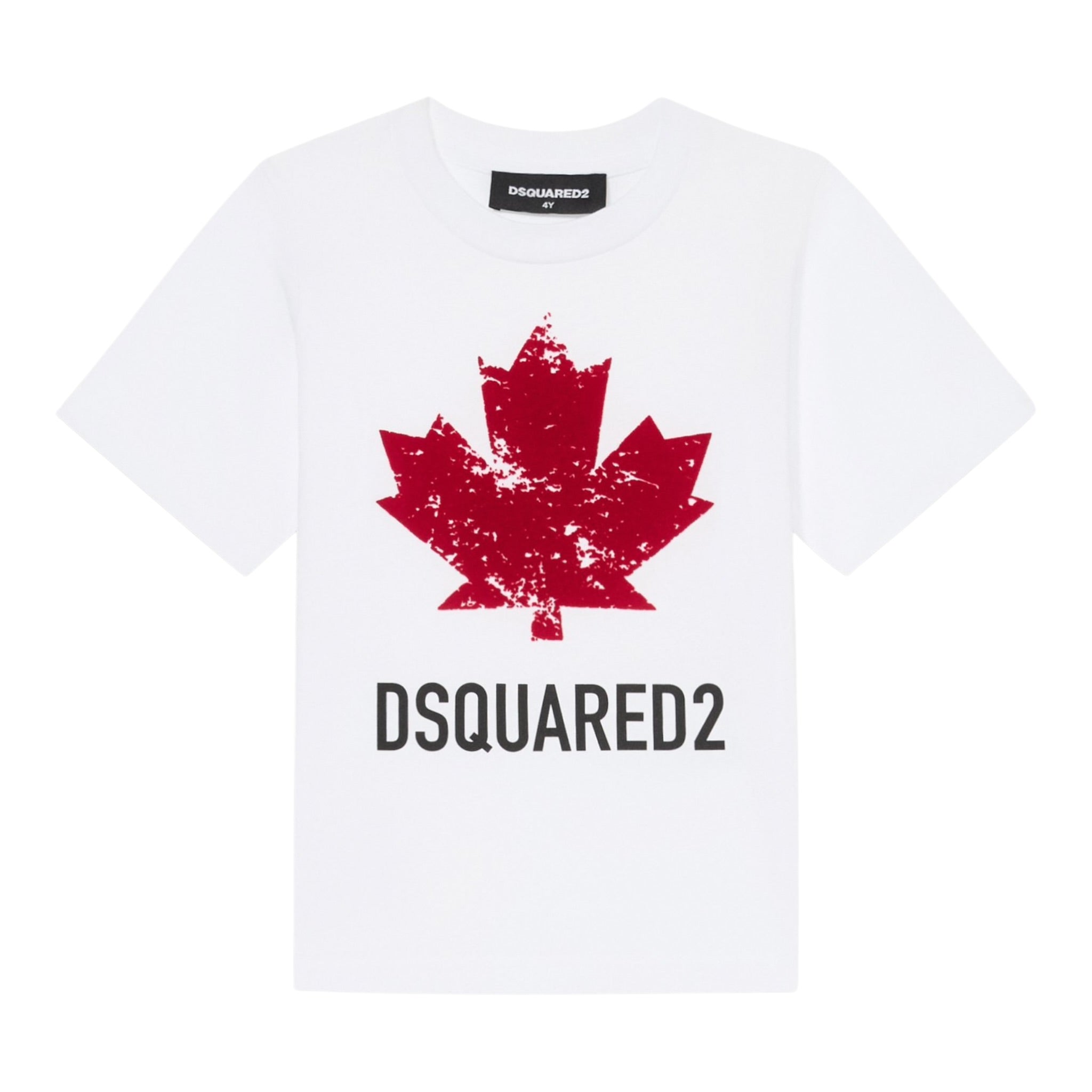 Dsquared2 T-Shirt Girocollo tinta unita con Logo Bianco per Bambino DQ2982X BIANCO DSQUARED2 