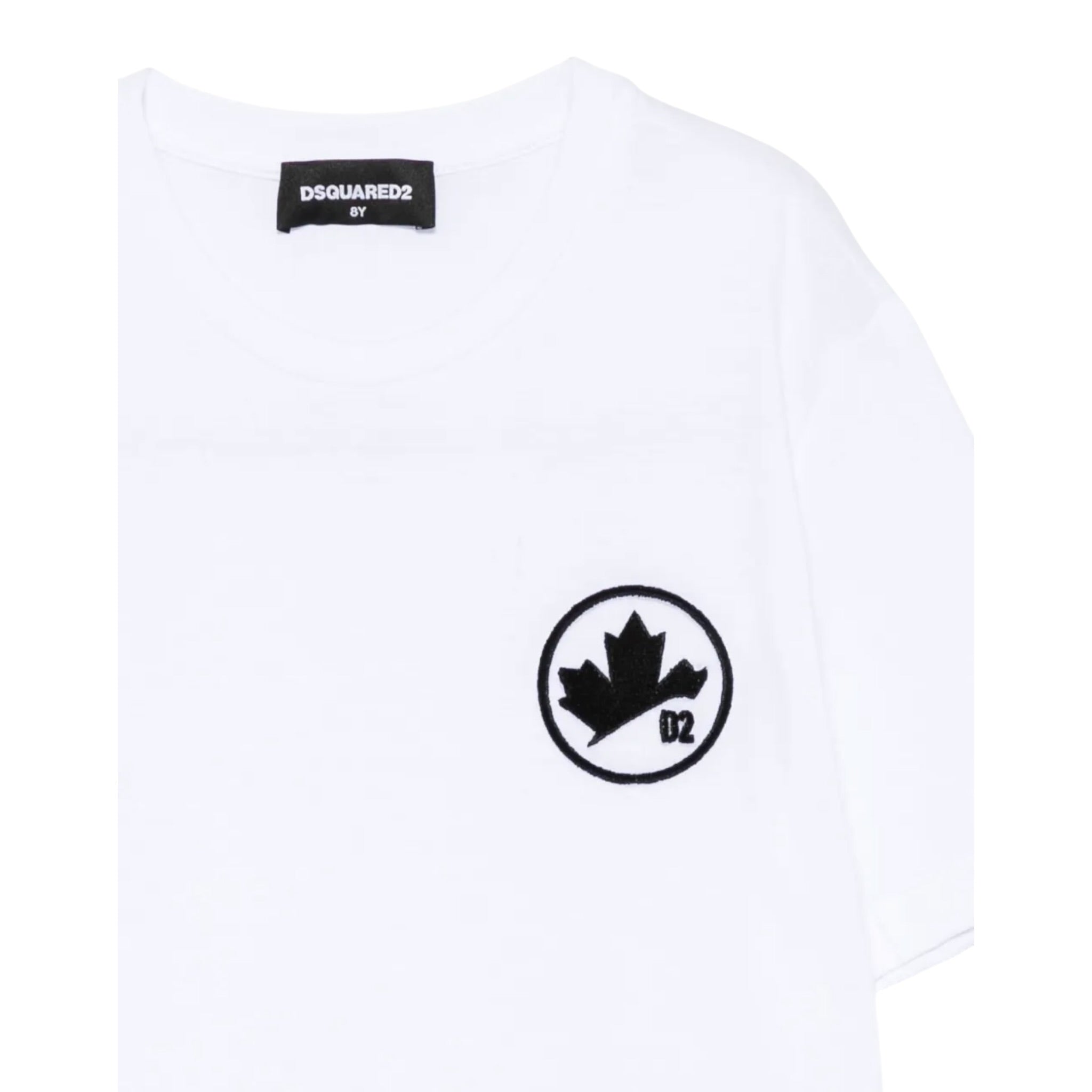 Dsquared2 T-Shirt Girocollo tinta unita con Logo Bianco per Bambino DQ2988 BIANCO DSQUARED2 