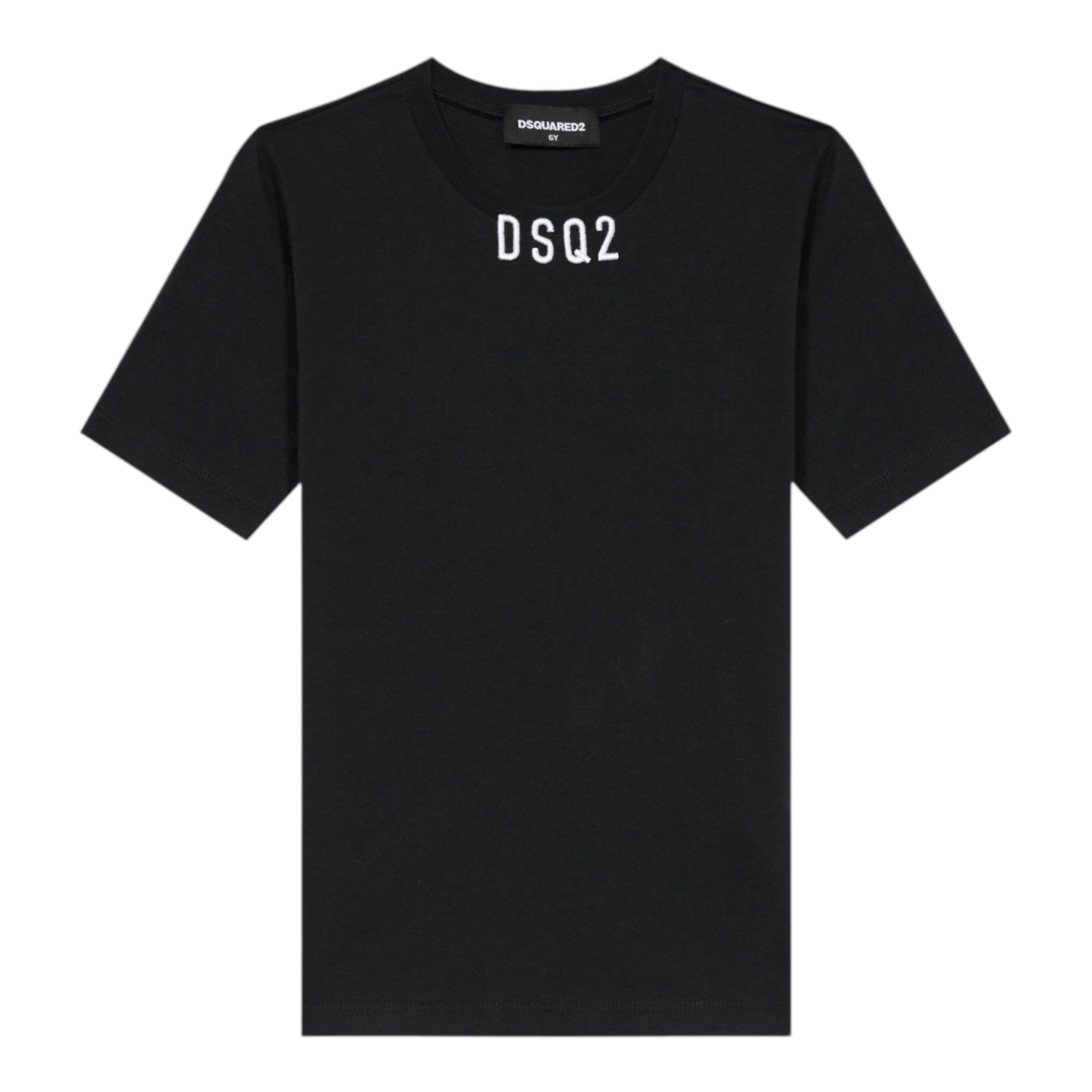 Dsquared2 T-Shirt Girocollo tinta unita con Logo Nero per Bambino DQ2997 NERO DSQUARED2 