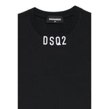 Dsquared2 T-Shirt Girocollo tinta unita con Logo Nero per Bambino DQ2997 NERO DSQUARED2 