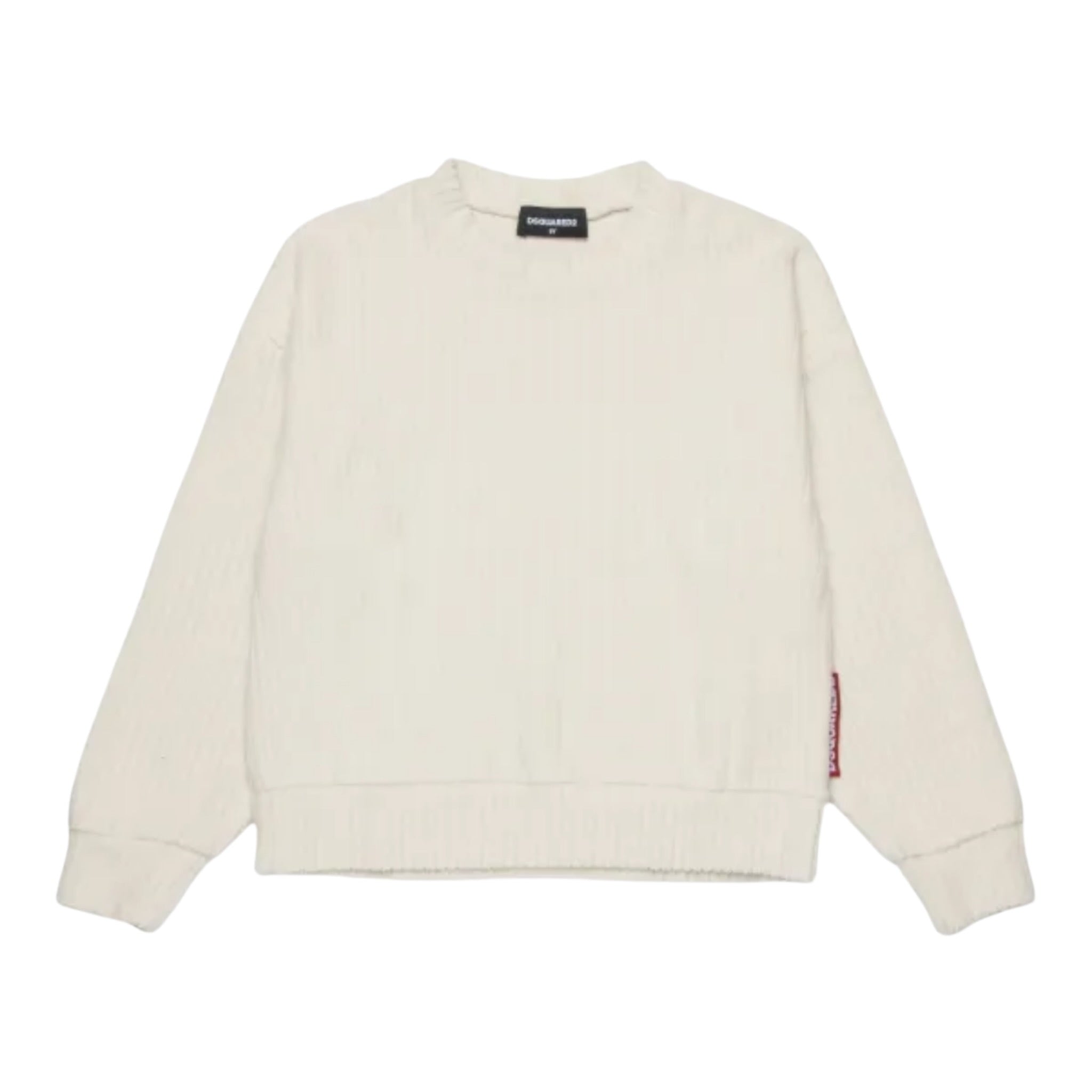 Dsquared2 Felpa tinta unita Girocollo Panna per Bambino DQ2999 PANNA DSQUARED2 