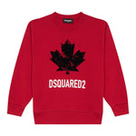 Dsquared2 Felpa tinta unita Girocollo con Stampa Rosso per Bambino DQ3005XX ROSSO DSQUARED2 