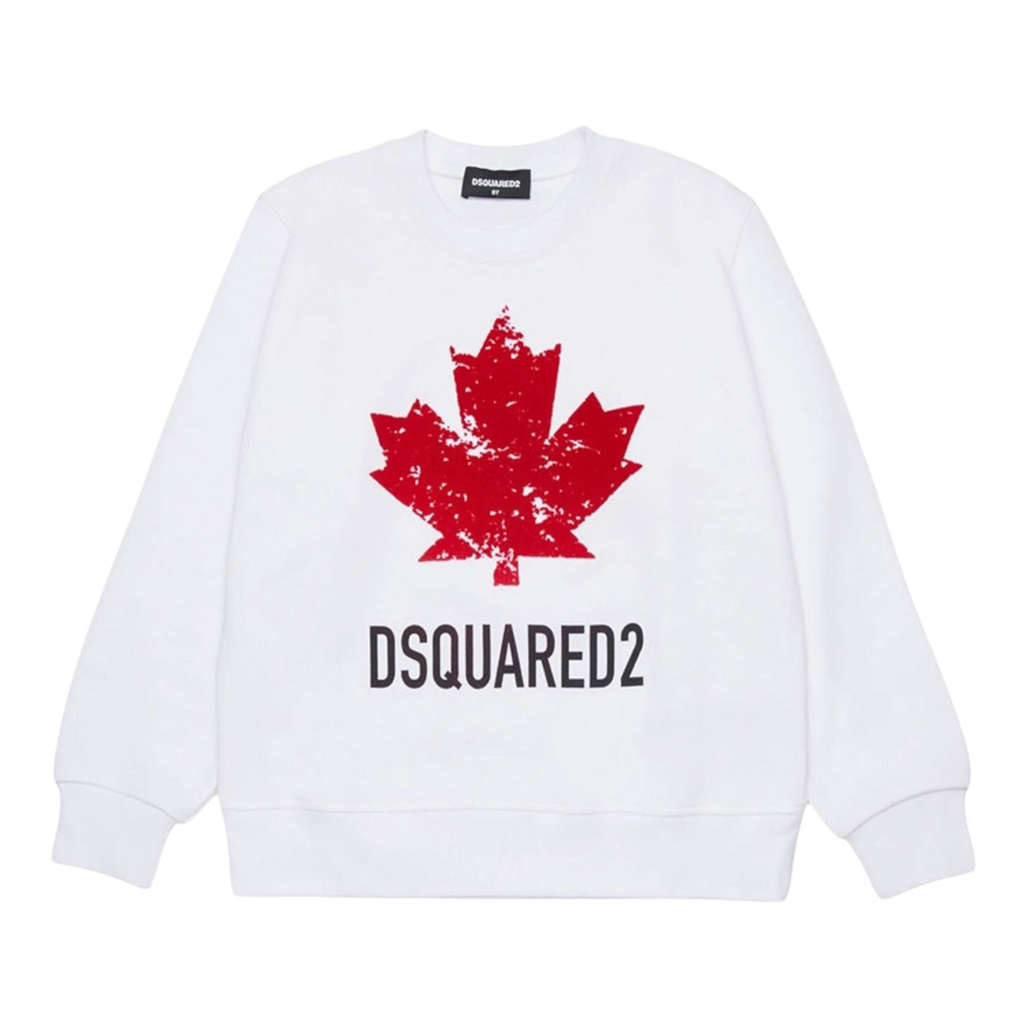 Dsquared2 Felpa tinta unita Girocollo con Stampa Bianco per Bambino DQ3005XXXX BIANCO DSQUARED2 