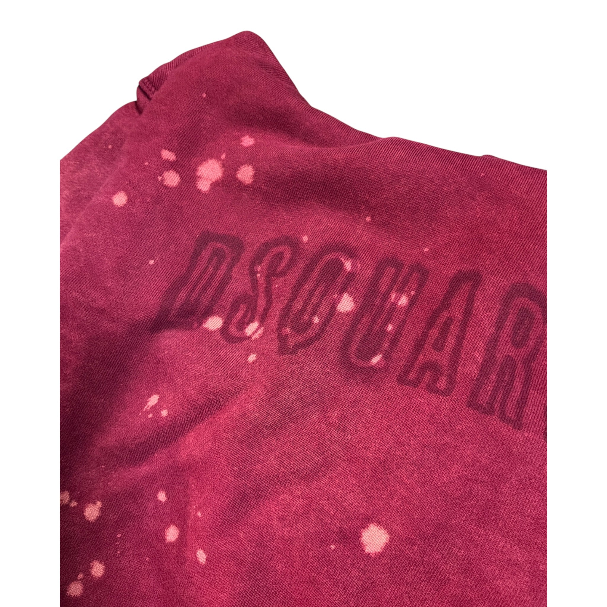 Dsquared2 Felpa tinta unita con Cappuccio E Stampa Bordeaux per Bambina DQ3009 BORDEAUX DSQUARED2 