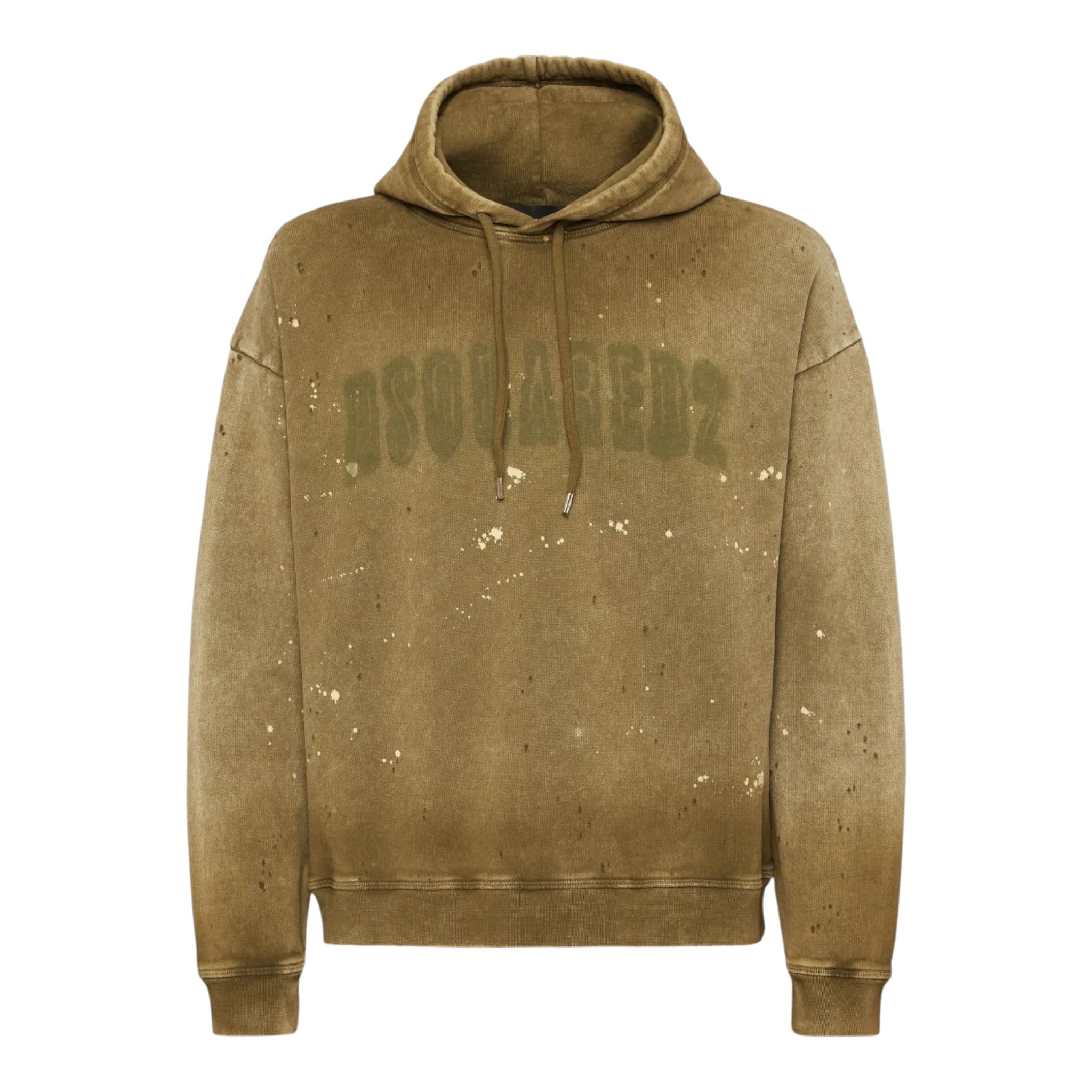 Dsquared2 Felpa tinta unita con Cappuccio E Stampa Verde per Bambina DQ3009 VERDE DSQUARED2 