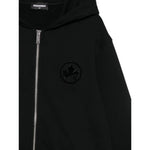 Dsquared2 Felpa con Zip E Cappuccio tinta unita Nero per Bambino DQ3010 NERO DSQUARED2 