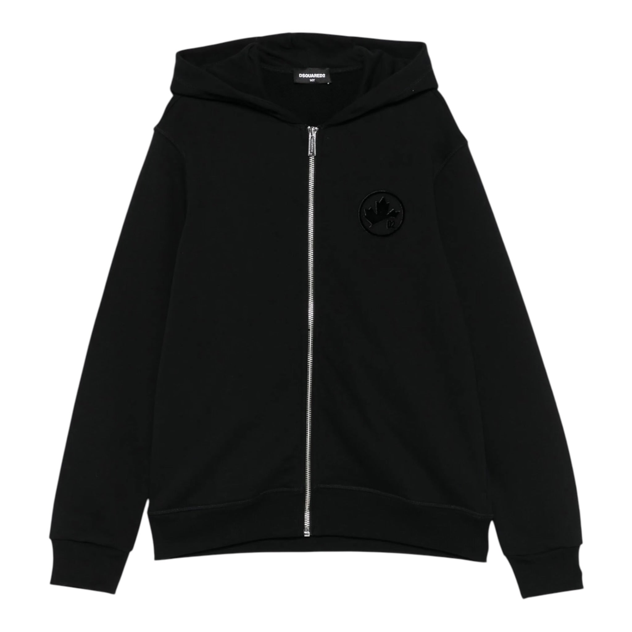 Dsquared2 Felpa con Zip E Cappuccio tinta unita Nero per Bambino DQ3010X NERO DSQUARED2 