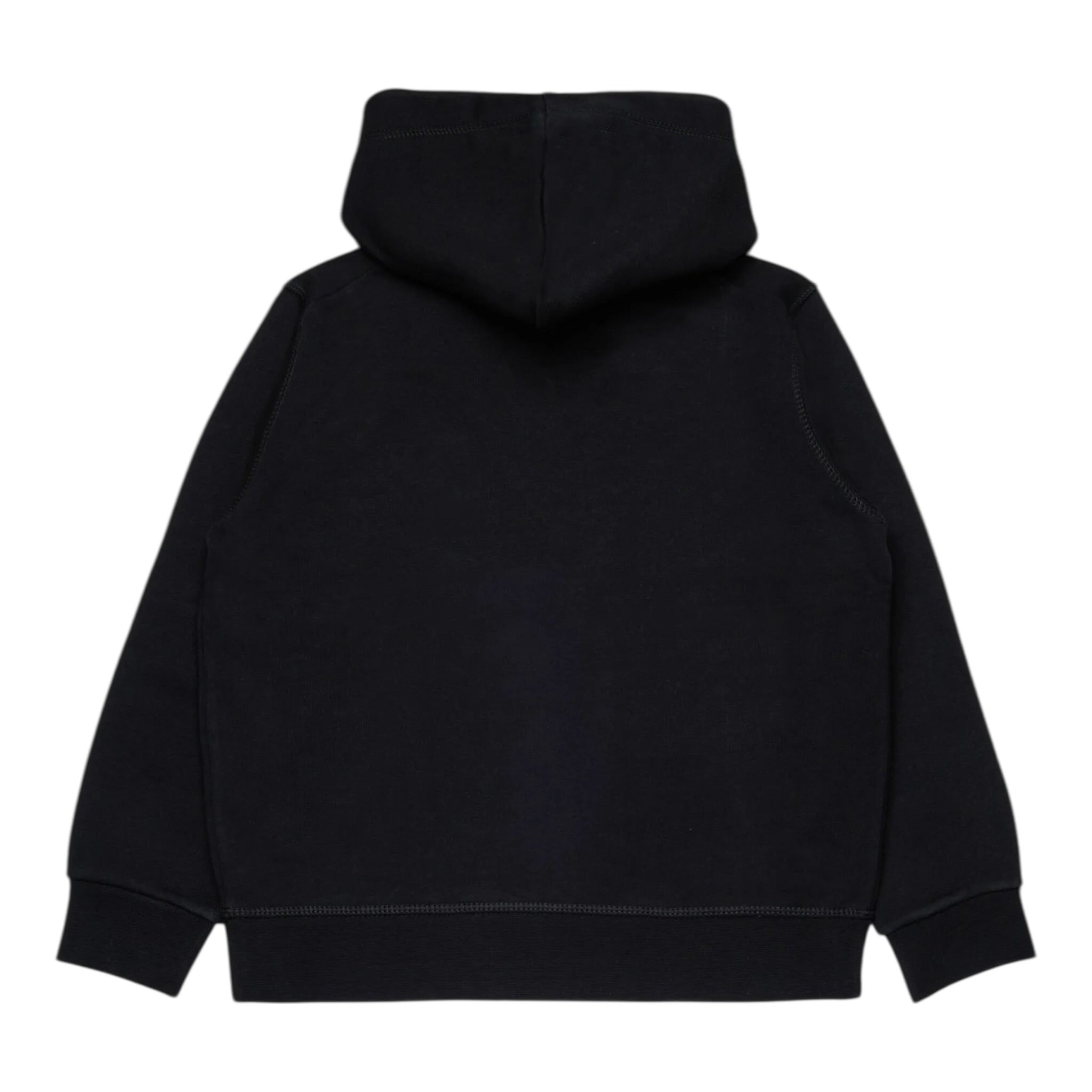 Dsquared2 Felpa Chiusa con Cappuccio tinta unita con Logo Nero per Bambino DQ3016 NERO DSQUARED2 