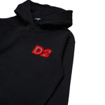 Dsquared2 Felpa Chiusa con Cappuccio tinta unita con Logo Nero per Bambino DQ3016 NERO DSQUARED2 