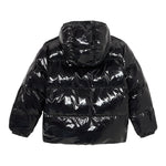 Dsquared2 Giubbino tinta unita con Zip E Cappuccio Nero per Bambino DQ3042 NERO DSQUARED2 