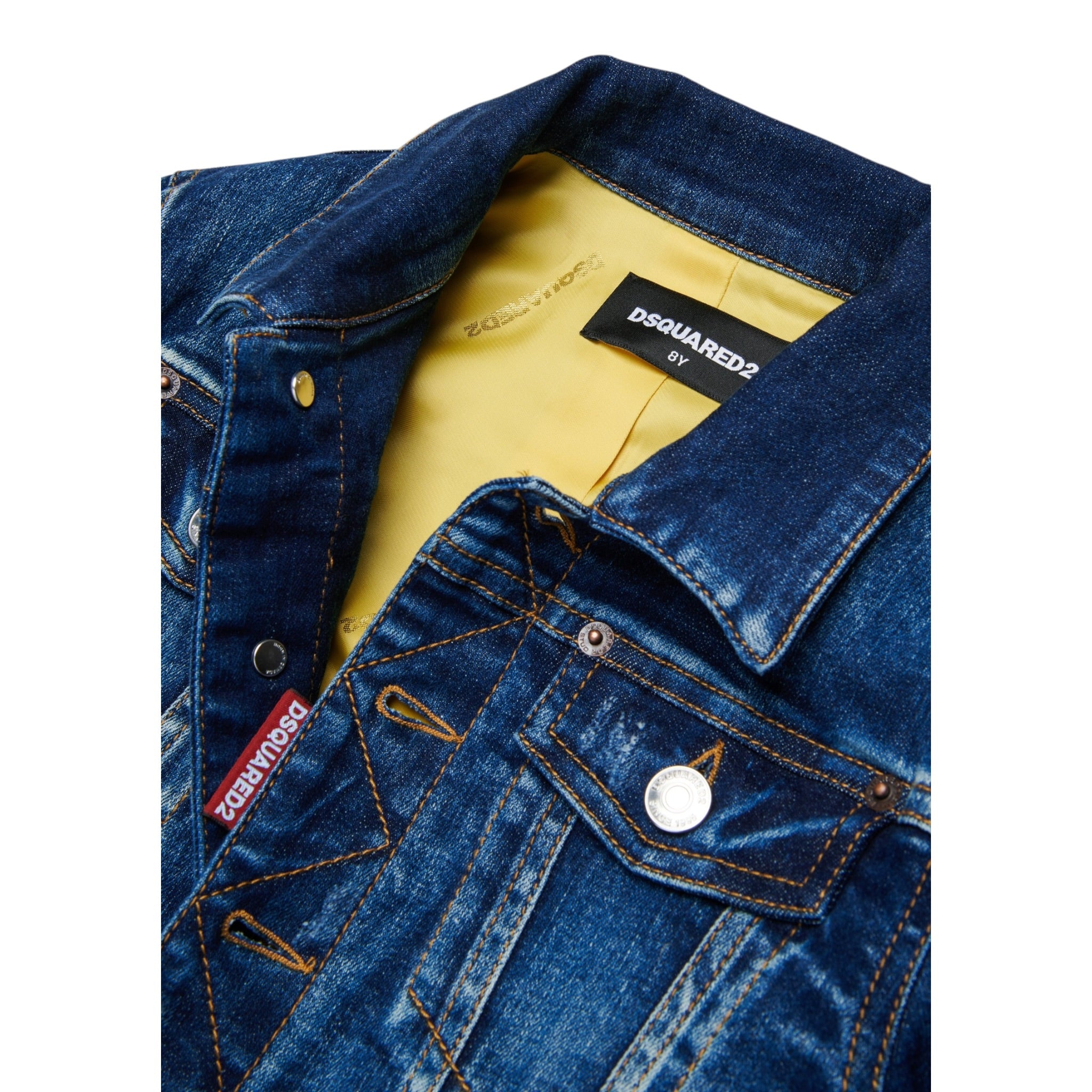 Dsquared2 Giubbino In Denim Bicolore Blu per Bambino DQ3049 BLU DSQUARED2 