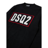 Dsquared2 Maglia Girocollo tinta unita Cn Stampa Nero per Bambino DQ3071XX NERO DSQUARED2 