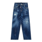 Dsquared2 Jeans tinta unita con Fantasia Blu per Bambino DQ3082 BLU DSQUARED2 