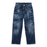 Dsquared2 Jeans tinta unita con Fantasia Blu per Bambino DQ3082X BLU DSQUARED2 