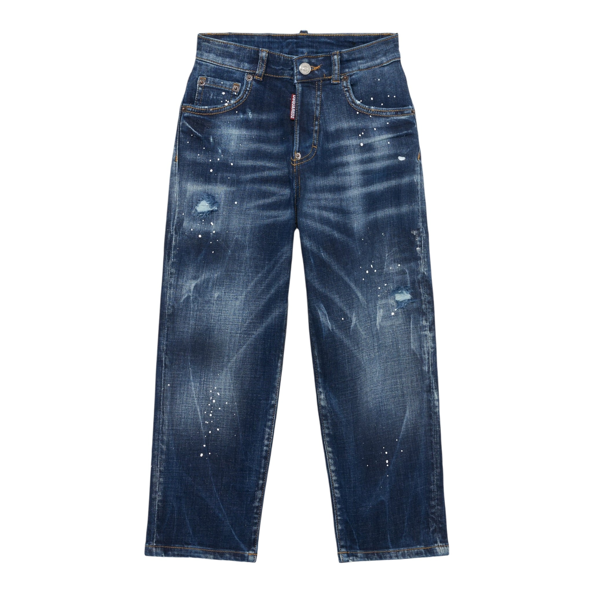 Dsquared2 Jeans tinta unita con Fantasia Blu per Bambino DQ3082X BLU DSQUARED2 