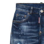Dsquared2 Jeans tinta unita con Fantasia Blu per Bambino DQ3082X BLU DSQUARED2 