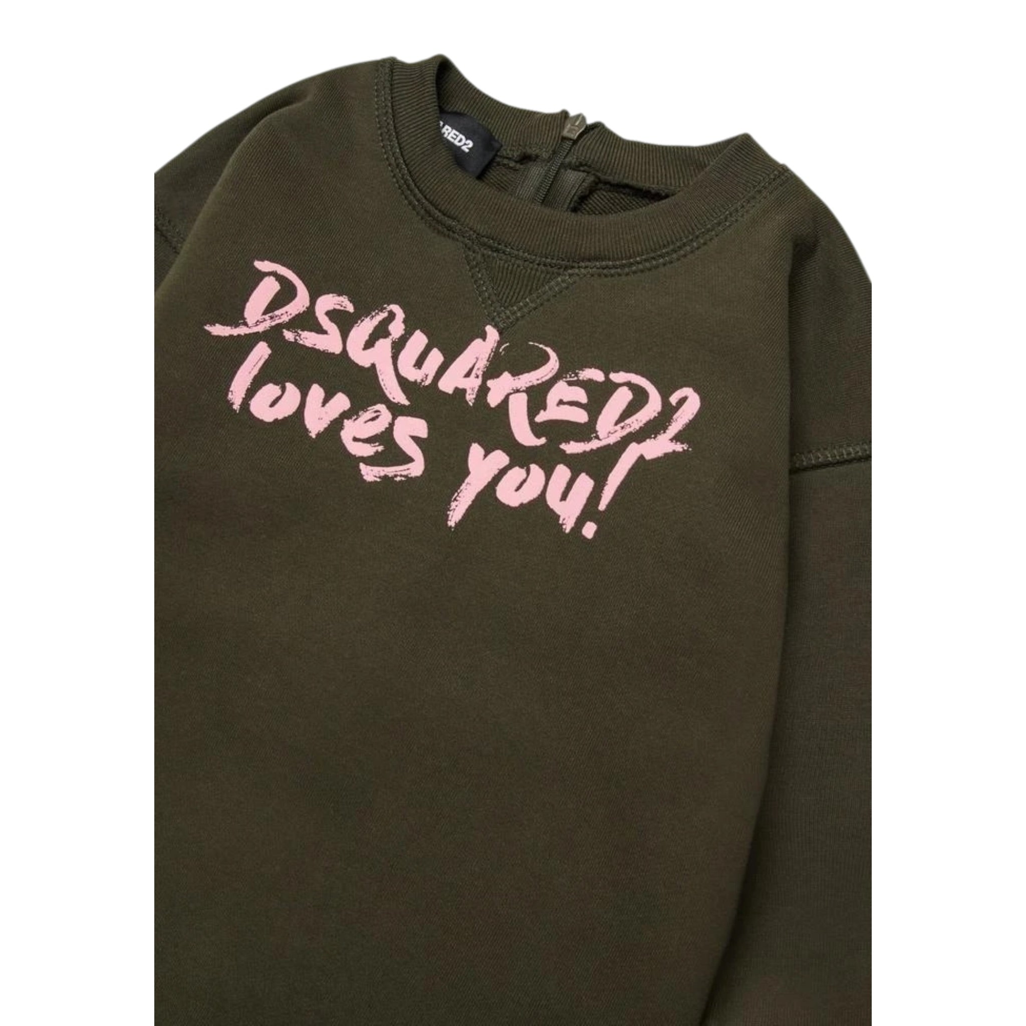 Dsquared2 Abito tinta unita Modello Felpe Verde per Bambina DQ3091J VERDE DSQUARED2 