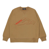 Dsquared2 Felpa Chiusa Girocollo tinta unita con Logo Cammello per Bambino DQ3128X CAMMELLO DSQUARED2 