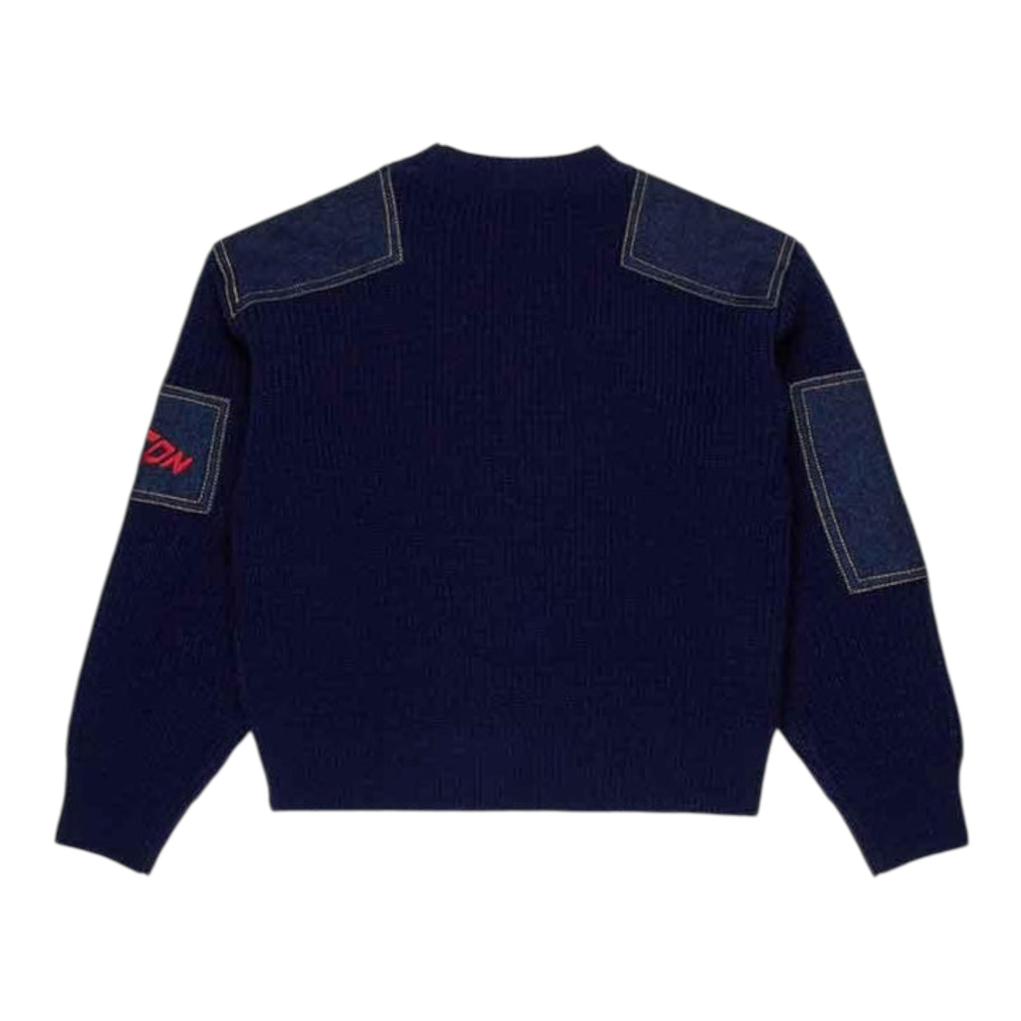 Dsquared2 Maglia tinta unita con Toppe In Denim Blu per Bambino DQ3132 BLU DSQUARED2 
