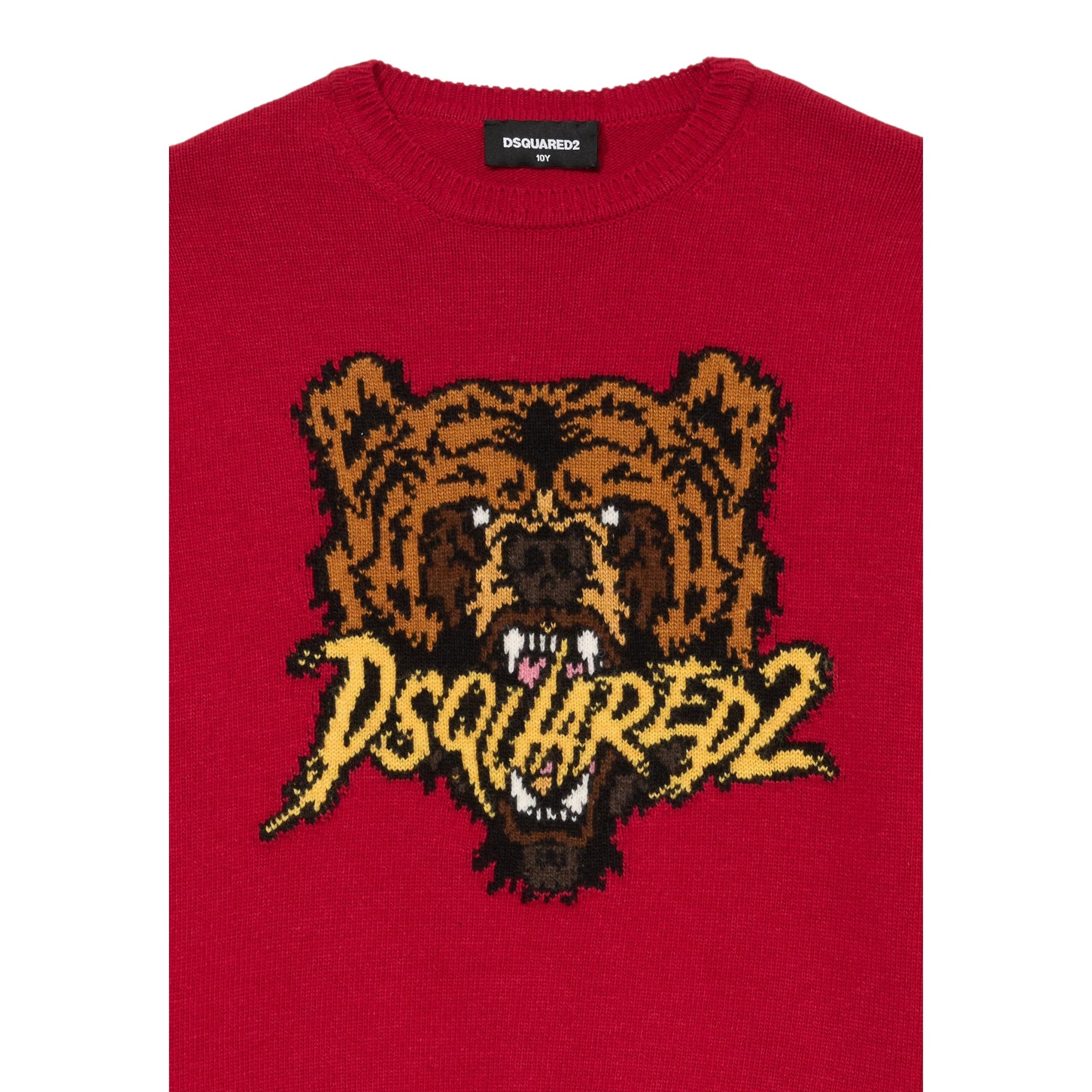 Dsquared2 Maglia Girocollo tinta unita con Ricamo Rosso per Neonato DQ3143 ROSSO DSQUARED2 