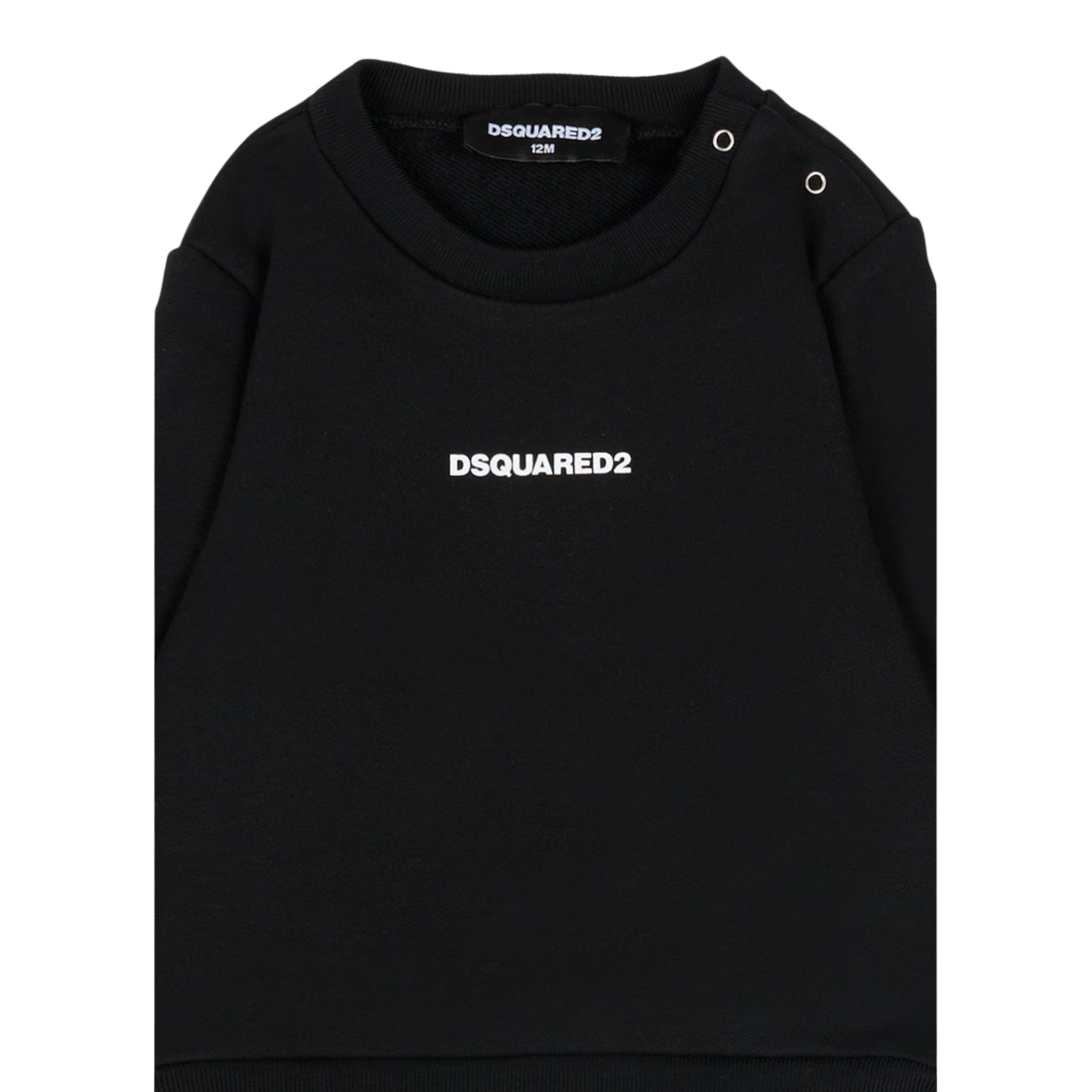 Dsquared2 Completo 2Pz Felpa-Pantalone tinta unita Nero per Bambino DQ3146 NERO DSQUARED2 