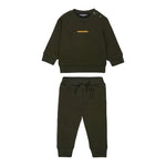 Dsquared2 Completo 2Pz Felpa-Pantalone tinta unita Verde per Neonato DQ3146N VERDE DSQUARED2 
