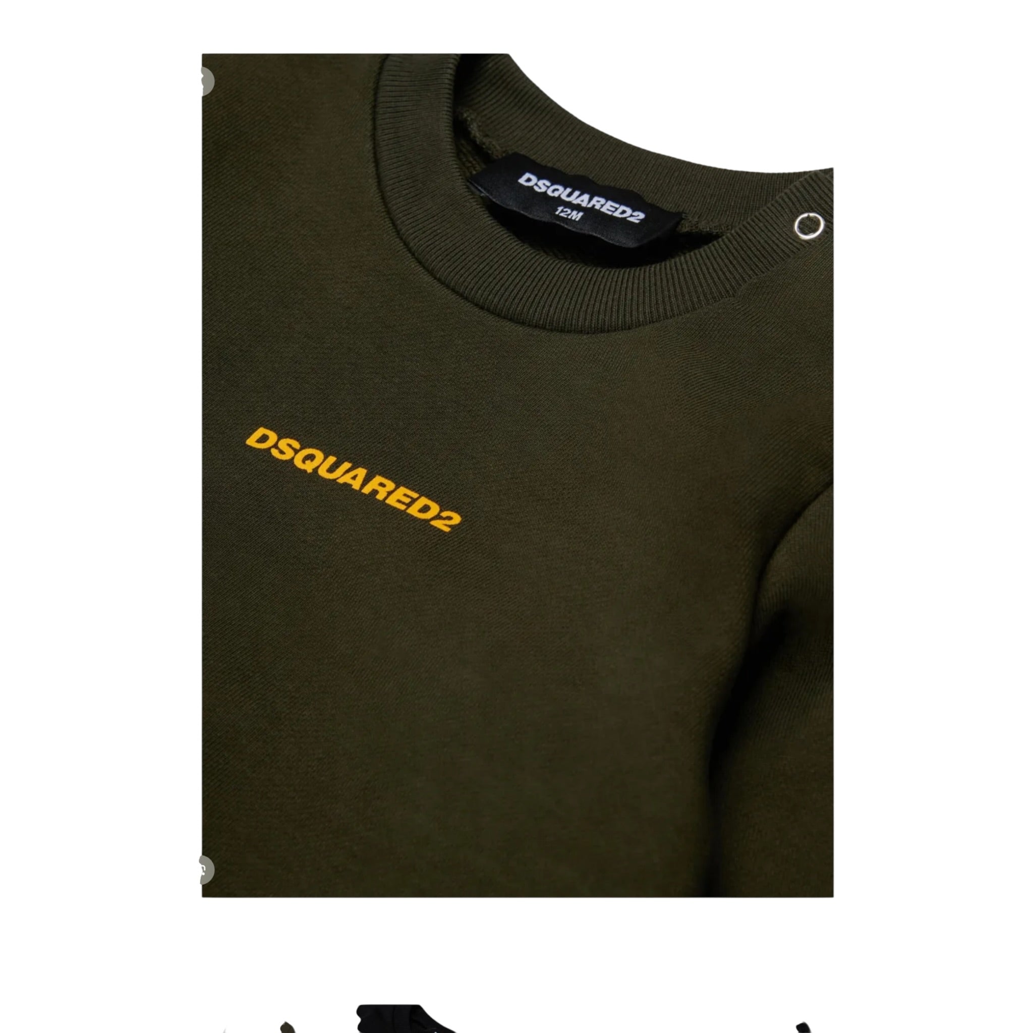Dsquared2 Completo 2Pz Felpa-Pantalone tinta unita Verde per Neonato DQ3146NX VERDE DSQUARED2 
