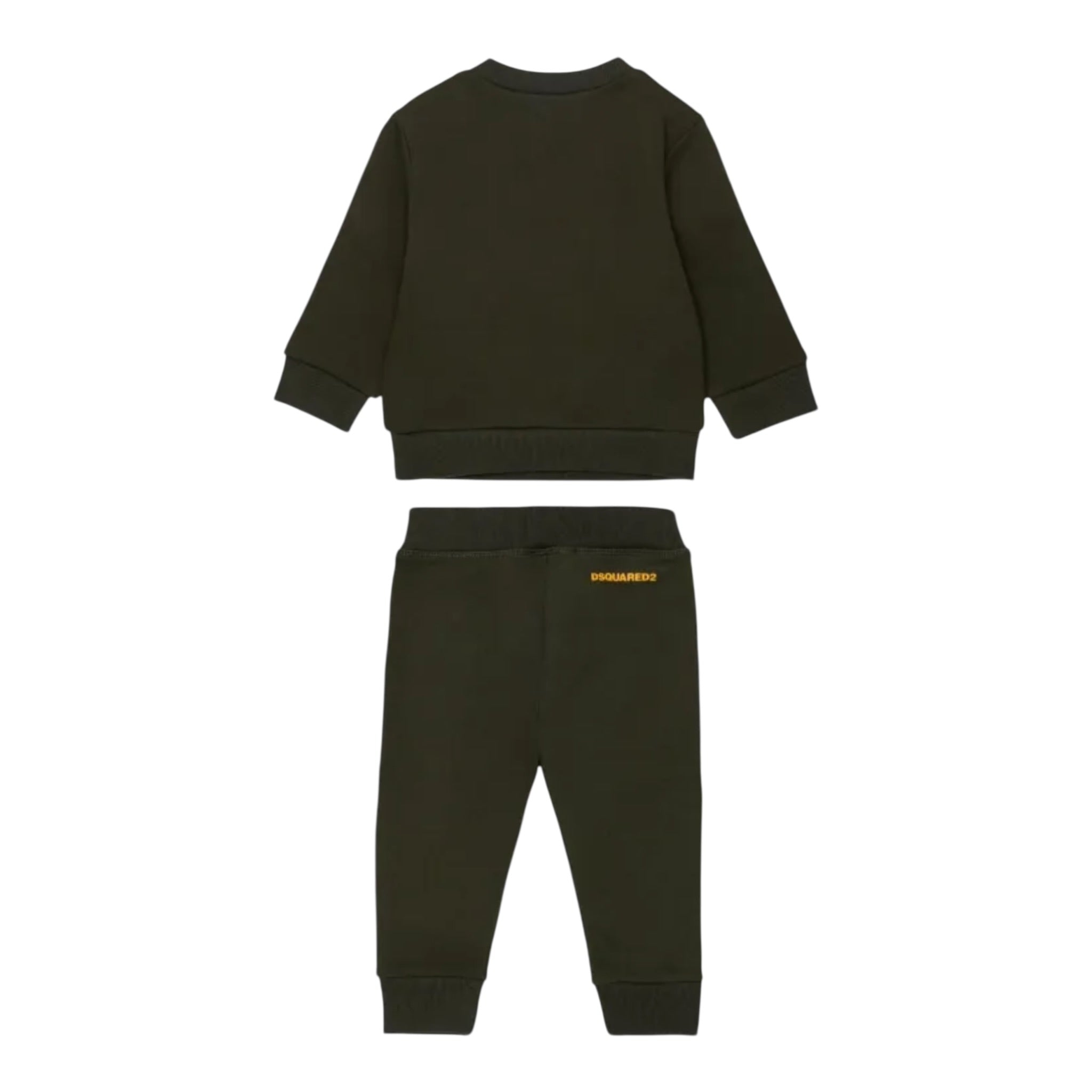 Dsquared2 Completo 2Pz Felpa-Pantalone tinta unita Verde per Neonato DQ3146XX VERDE DSQUARED2 