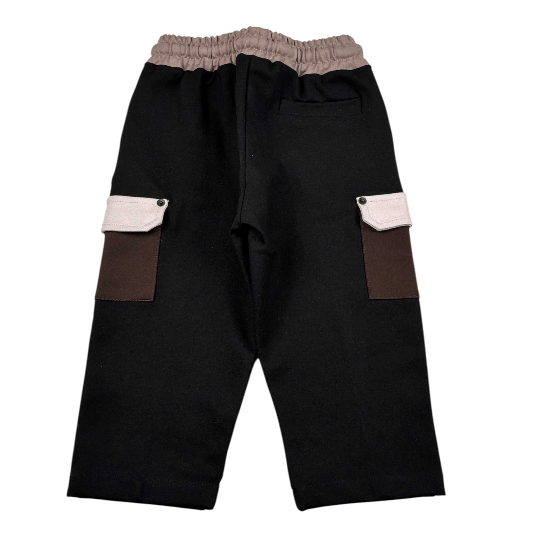 Duepuntozero Pantalone tinta unita con Tasche In Contrasto Nero per Bambino PTBTASCJ NERO DUEPUNTOZERO 