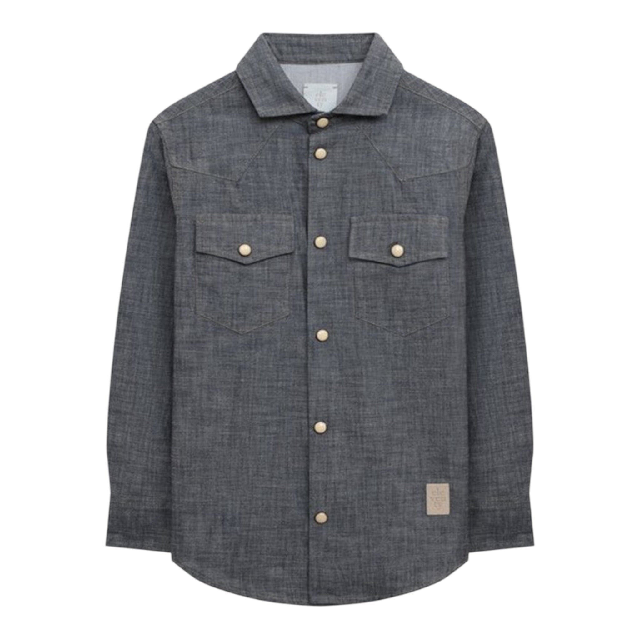 Eleventy Camicia tinta unita In Denim Azzurro per Bambino ES5P40J AZZURRO ELEVENTY 