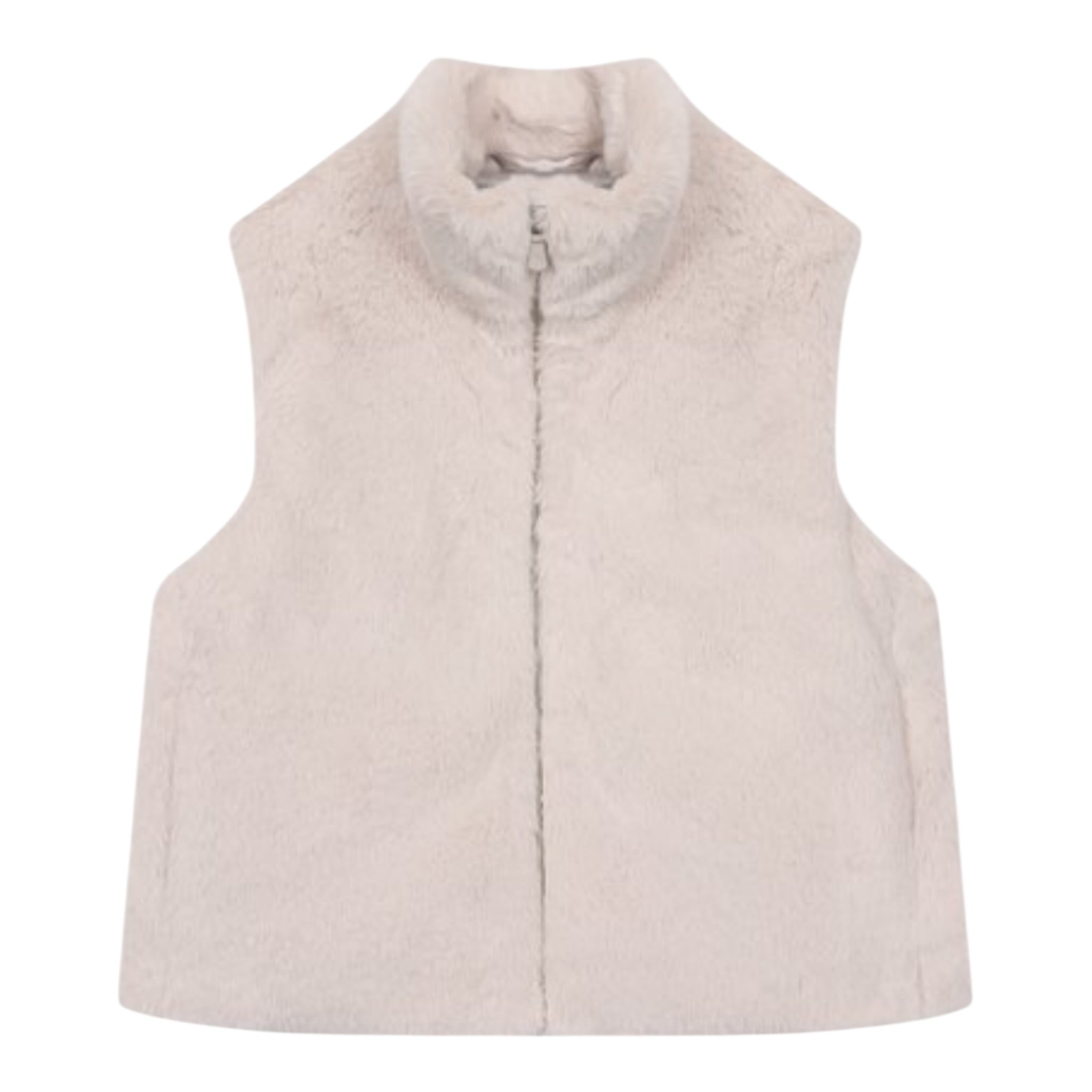 Eleventy Pelliccia tinta unita Modello Smanicato con Zip Beige per Bambina EX2A62 BEIGE ELEVENTY 