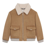 Eleventy Giubbino tinta unita In Camoscio con Zip Cammello per Bambino EX2P67 CAMMELLO ELEVENTY 