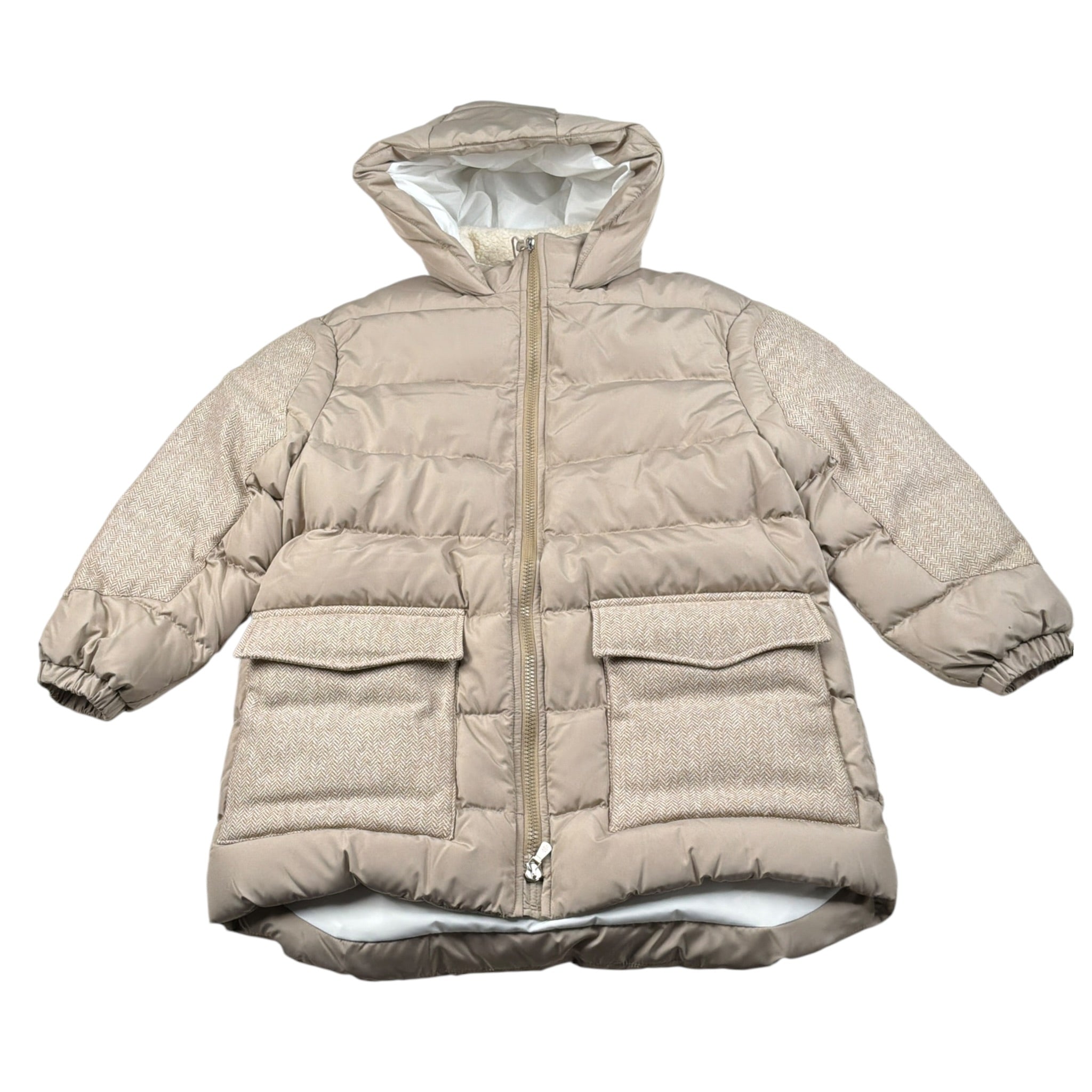 Eleventy Giubbino tinta unita con Cappuccio Beige per Bambina EX2P90 BEIGE ELEVENTY 