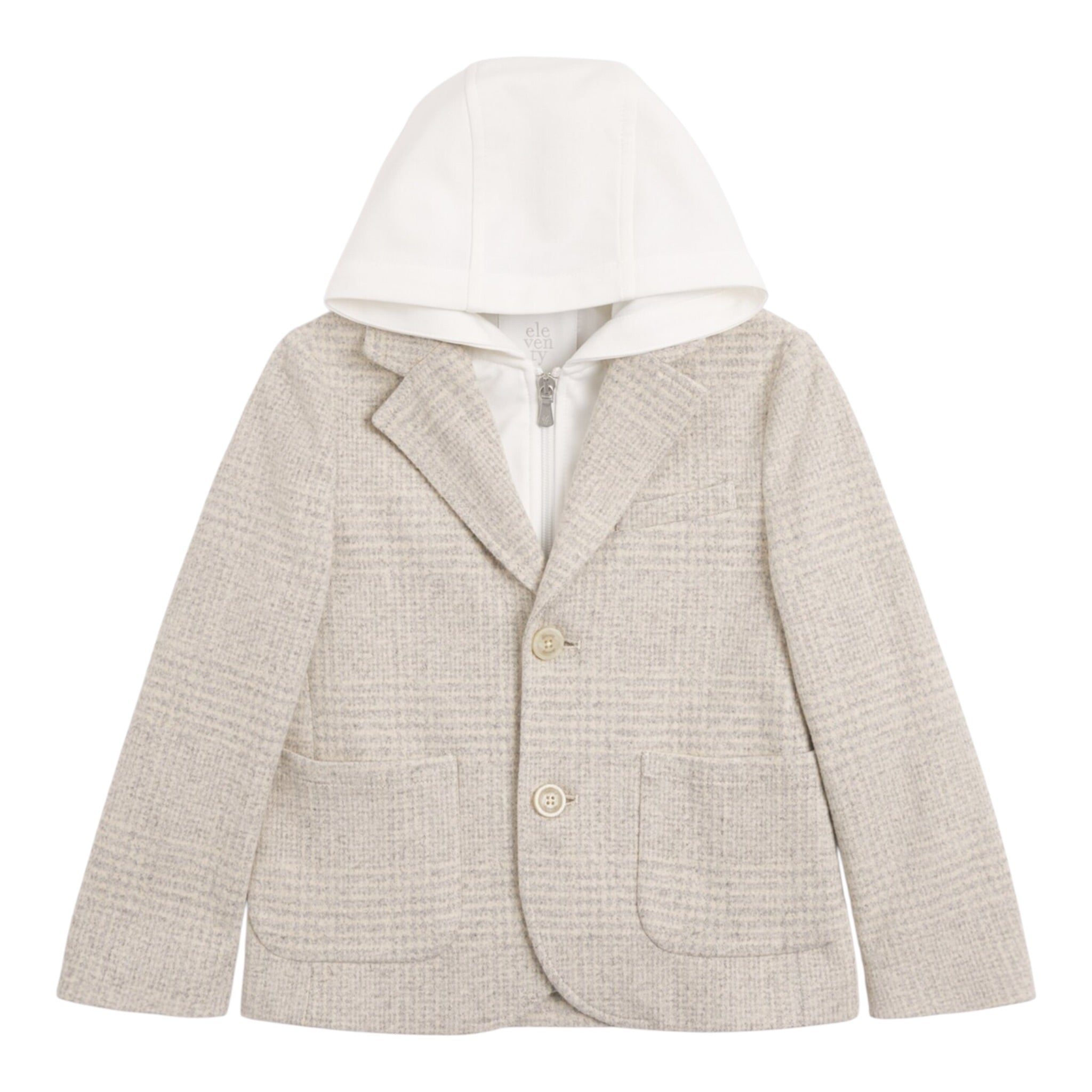 Eleventy Giacca tinta unita con Finta Felpa Beige per Bambino EX2Q24X BEIGE ELEVENTY 