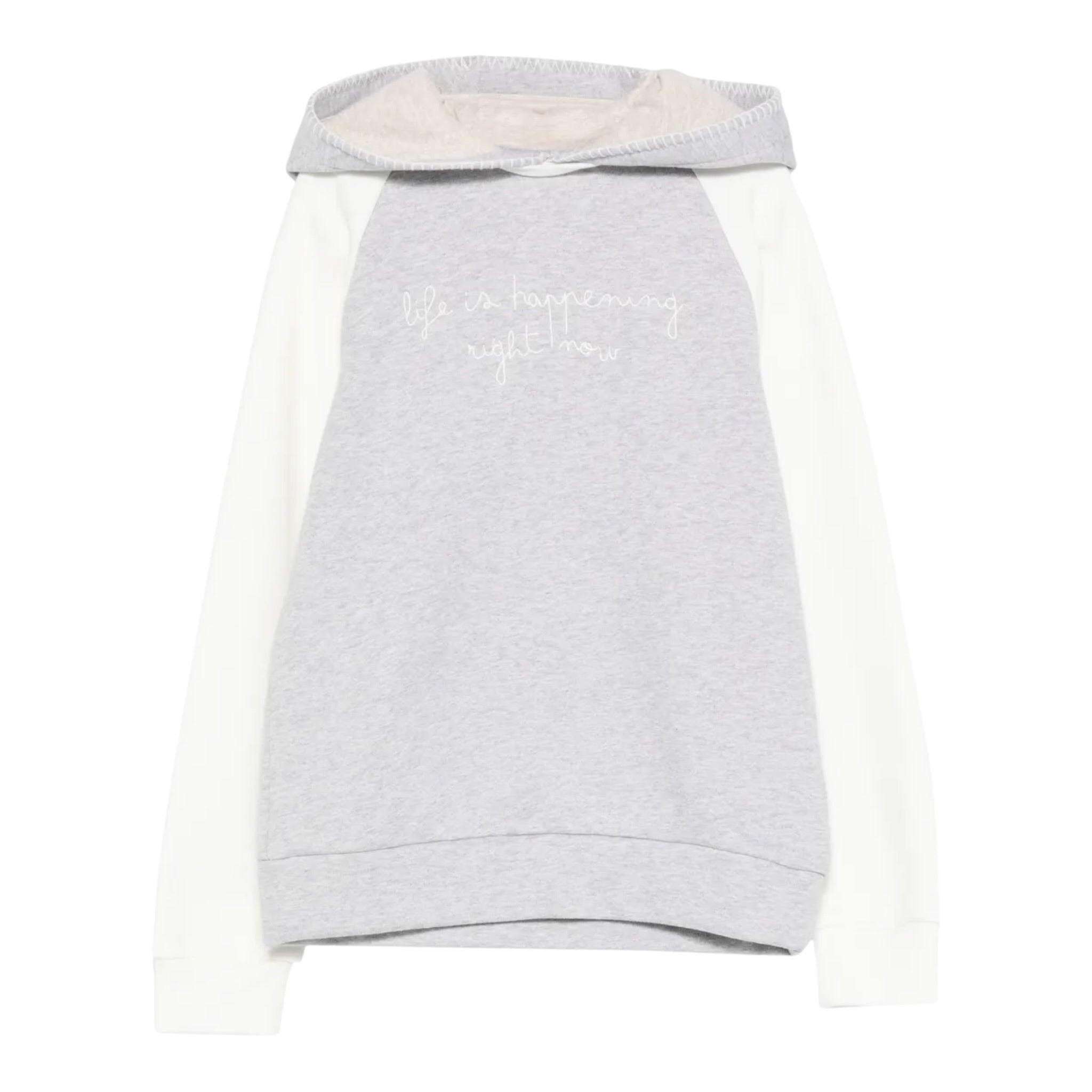 Eleventy Felpa Bicolore con Cappuccio Bianco/Grigio per Bambina EX4P30 BIANCO/GRIGIO ELEVENTY 