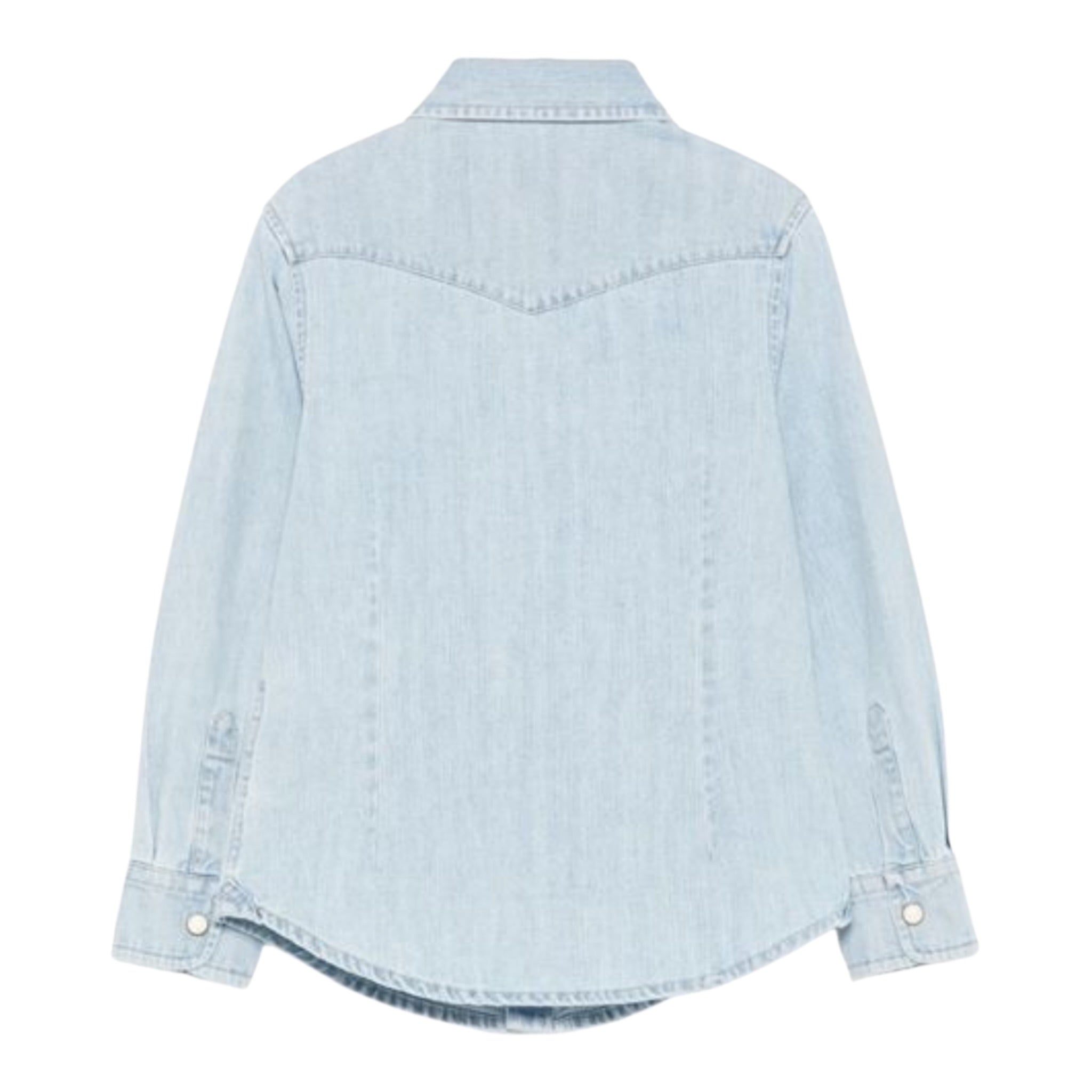 Eleventy Camicia In Denim tinta unita con Bottoni Azzurro per Bambino EX5P70 AZZURRO ELEVENTY 