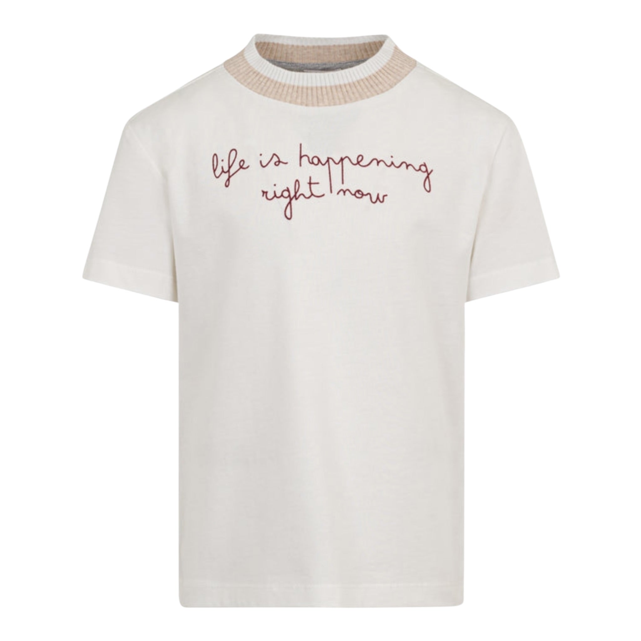 Eleventy T-Shirt Bicolore con Stampa Bianco per Bambino EX8P31X BIANCO ELEVENTY 
