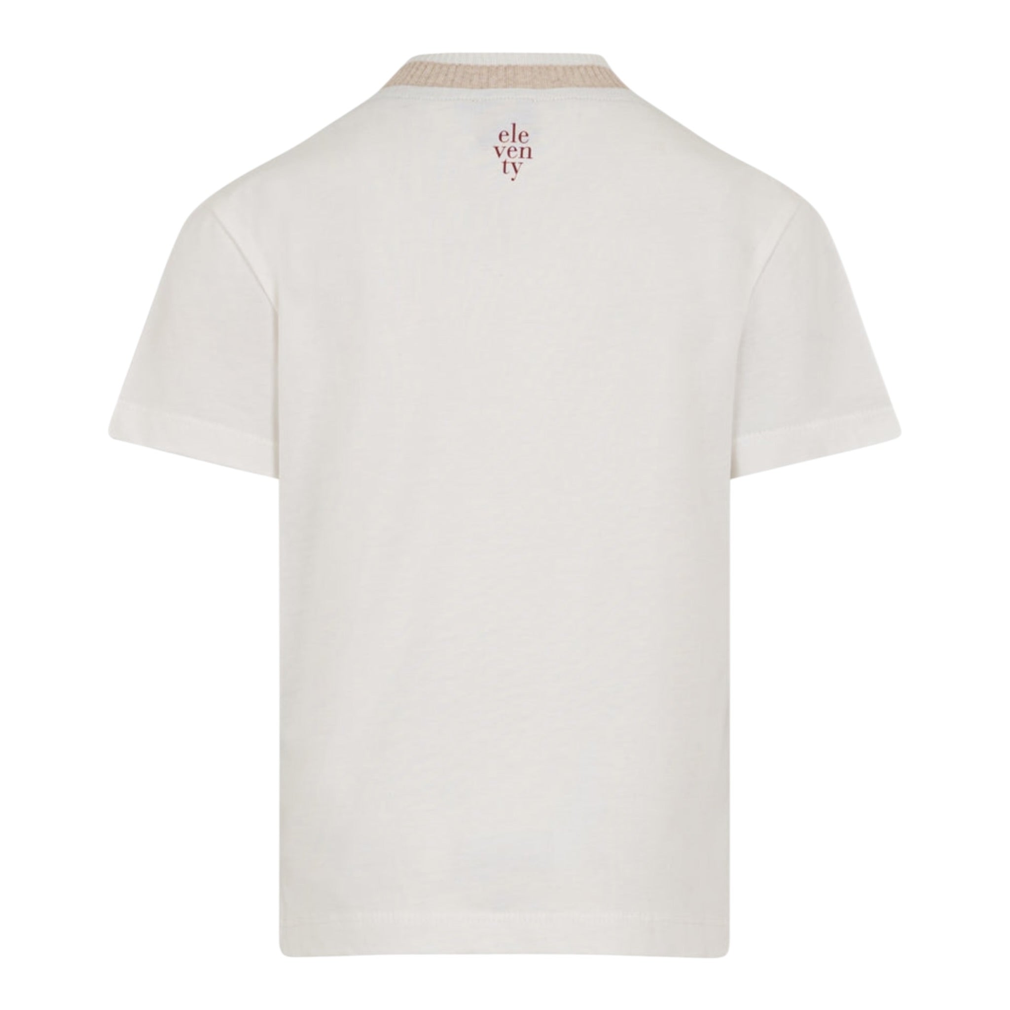 Eleventy T-Shirt Bicolore con Stampa Bianco per Bambino EX8P31X BIANCO ELEVENTY 
