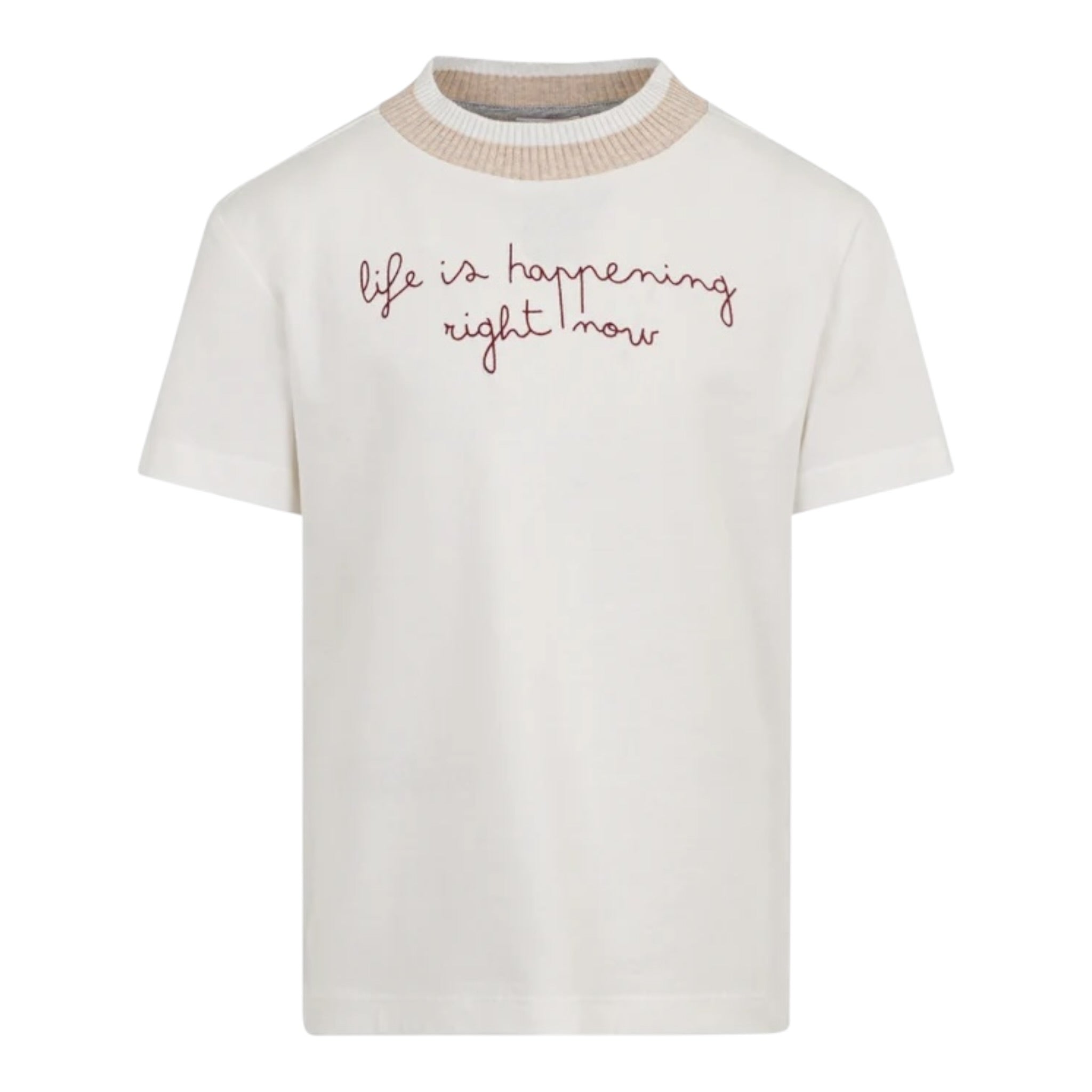 Eleventy T-Shirt Bicolore con Stampa Bianco per Bambino EX8P31XXX BIANCO ELEVENTY 