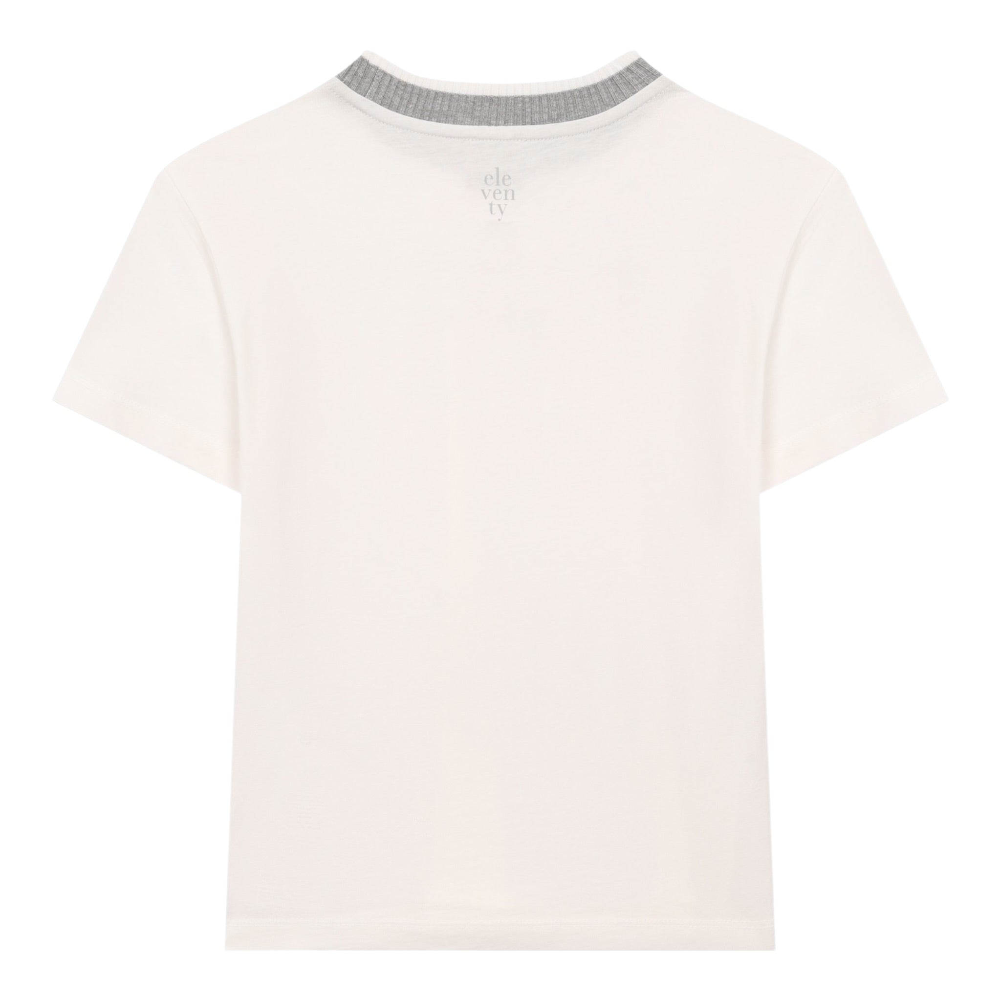 Eleventy T-Shirt Bicolore con Stampa Bianco per Bambino EX8P31XXX BIANCO ELEVENTY 