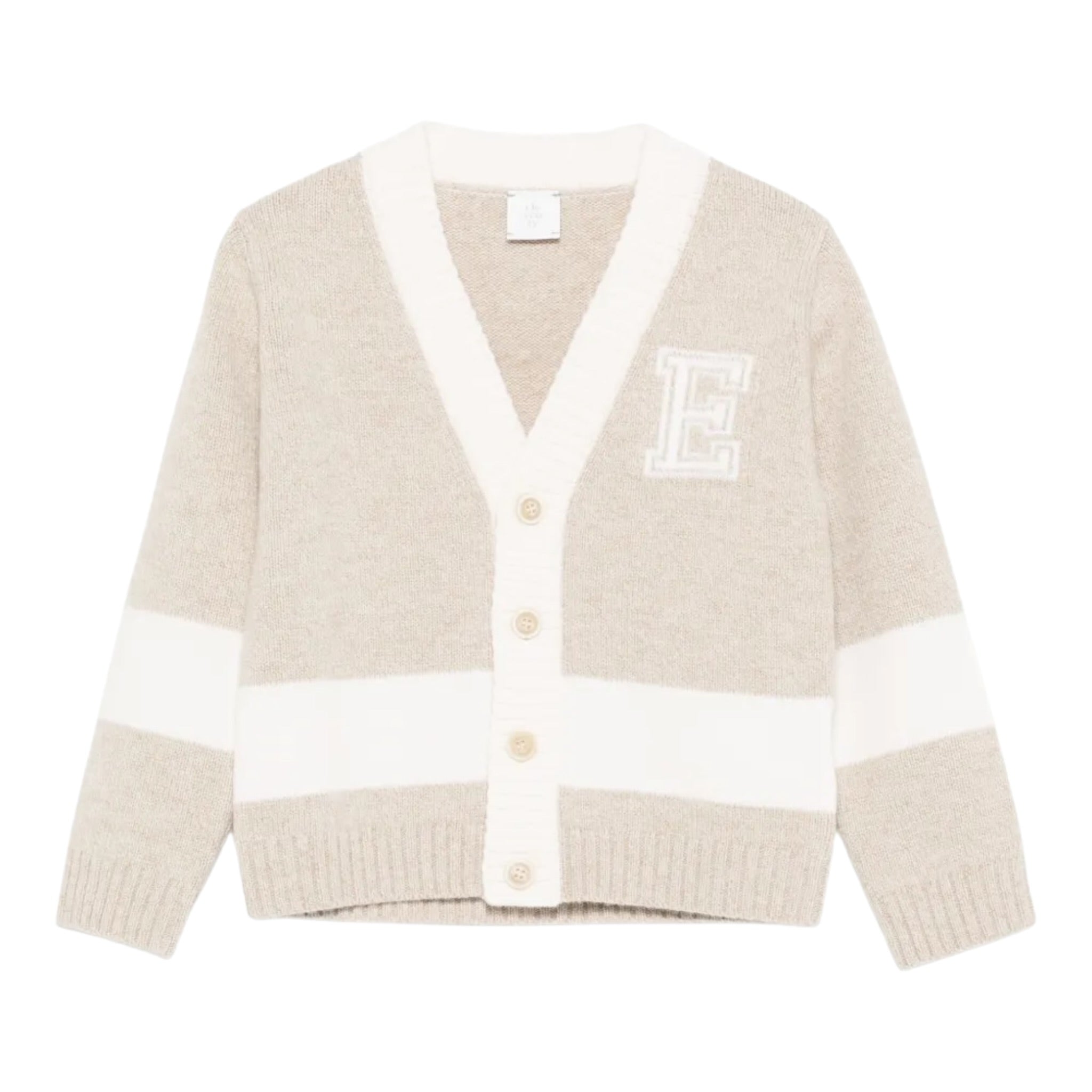 Eleventy Cardigan tinta unita Scollo A V Beige per Bambino EX9P60XX BEIGE ELEVENTY 