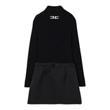 Elisabetta Franchi Abito Manica Lunga tinta unita Nero per Bambina EFAB621 NERO ELISABETTA FRANCHI 