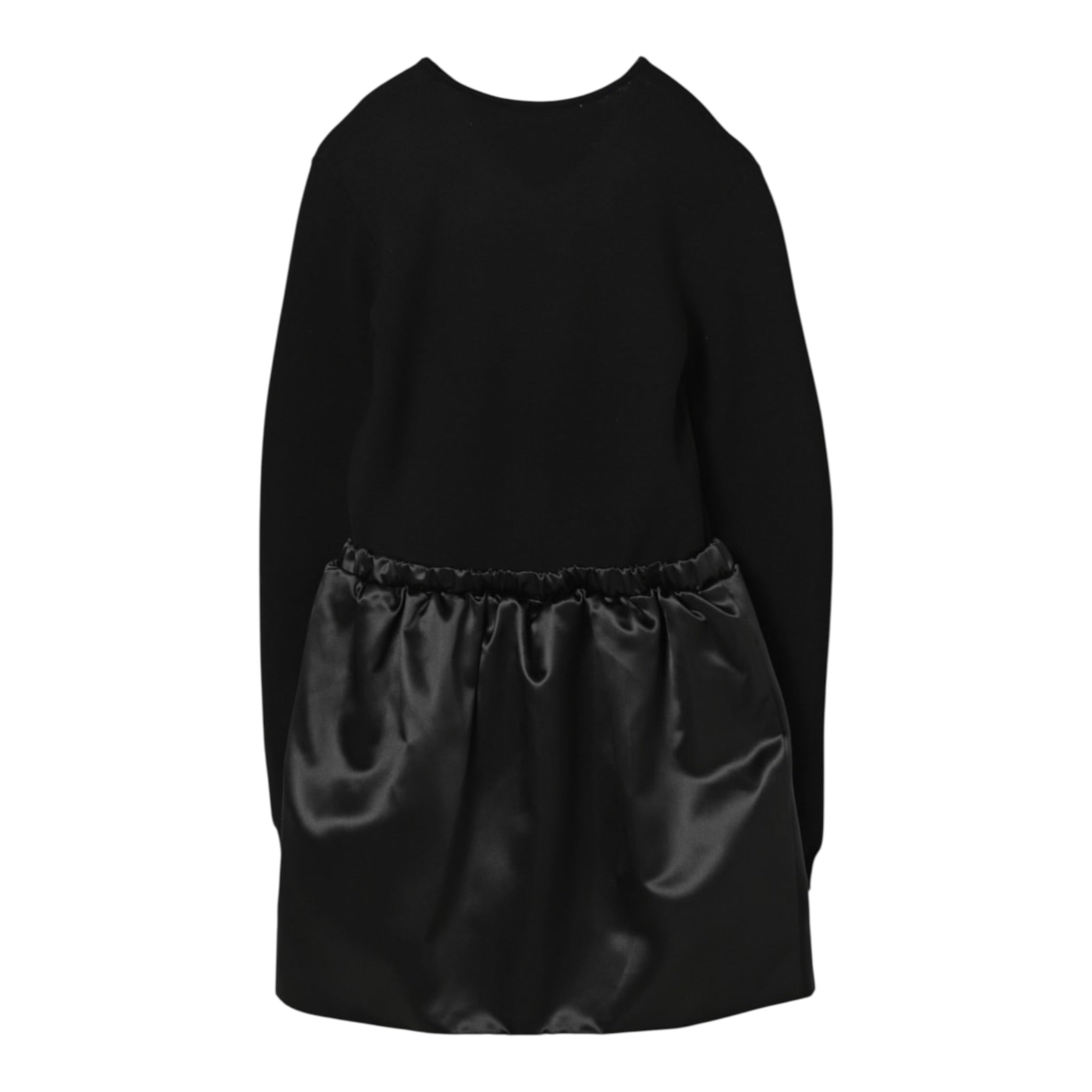 Elisabetta Franchi Abito Manica Lunga tinta unita con Logo Nero per Bambina EFAB632X NERO ELISABETTA FRANCHI 