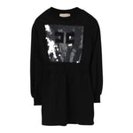 Elisabetta Franchi Abito Manica Lunga Tinta Nita con Paillettes Nero per Bambina EFAB635 NERO ELISABETTA FRANCHI 