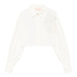 Elisabetta Franchi Camicia tinta unita con Ricamo Bianco per Bambina EFCA263 BIANCO ELISABETTA FRANCHI 