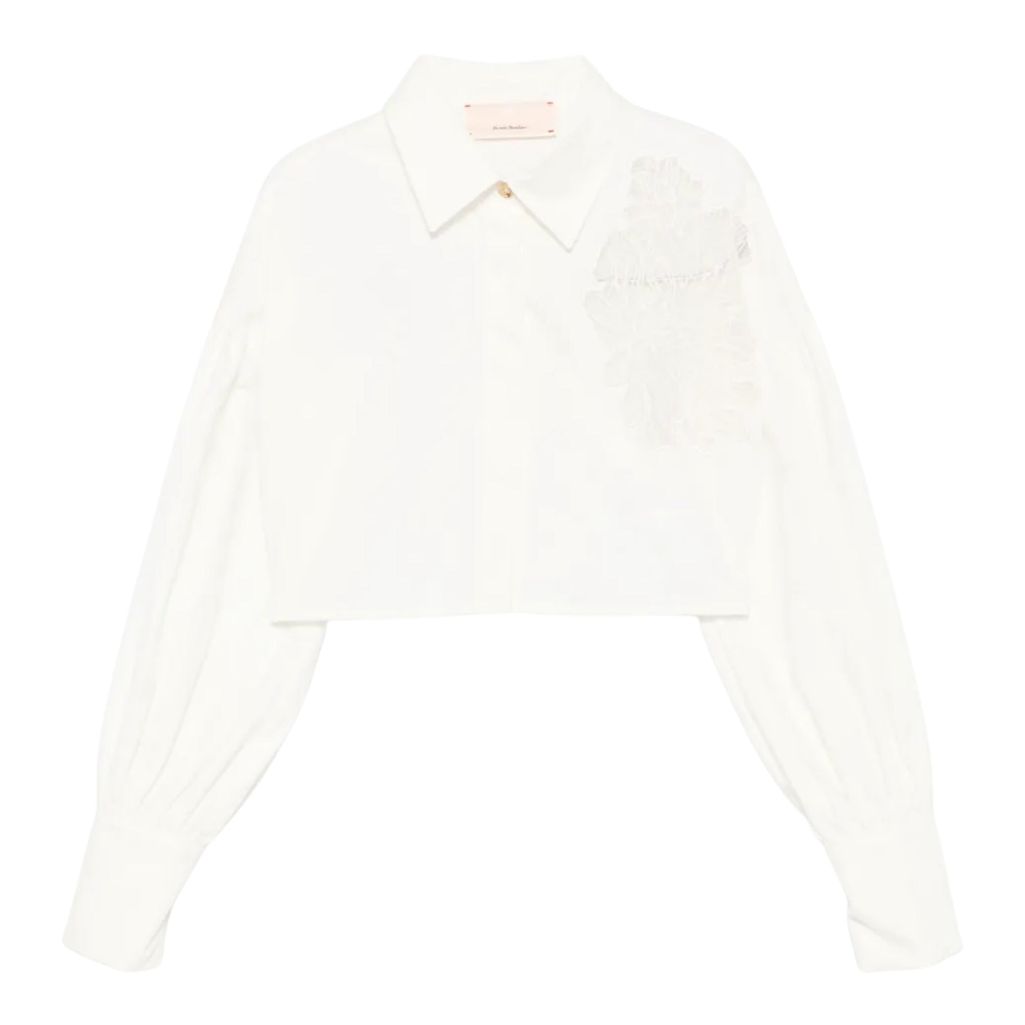 Elisabetta Franchi Camicia tinta unita con Ricamo Bianco per Bambina EFCA263 BIANCO ELISABETTA FRANCHI 