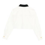 Elisabetta Franchi Camicia tinta unita con Colletto In Contrasto Bianco per Bambina EFCA272 BIANCO ELISABETTA FRANCHI 